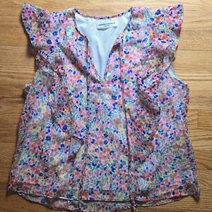Amanda Uprichard floral ruffle sleeveless top